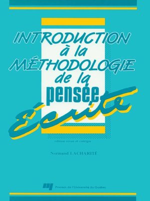 cover image of Introduction à la méthodologie de la pensée écrite